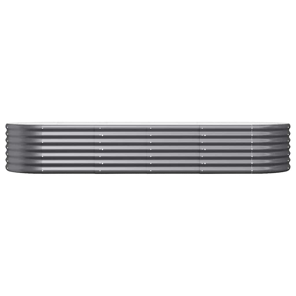 Høybed pulverlakkert stål 224x80x36 cm antrasitt
