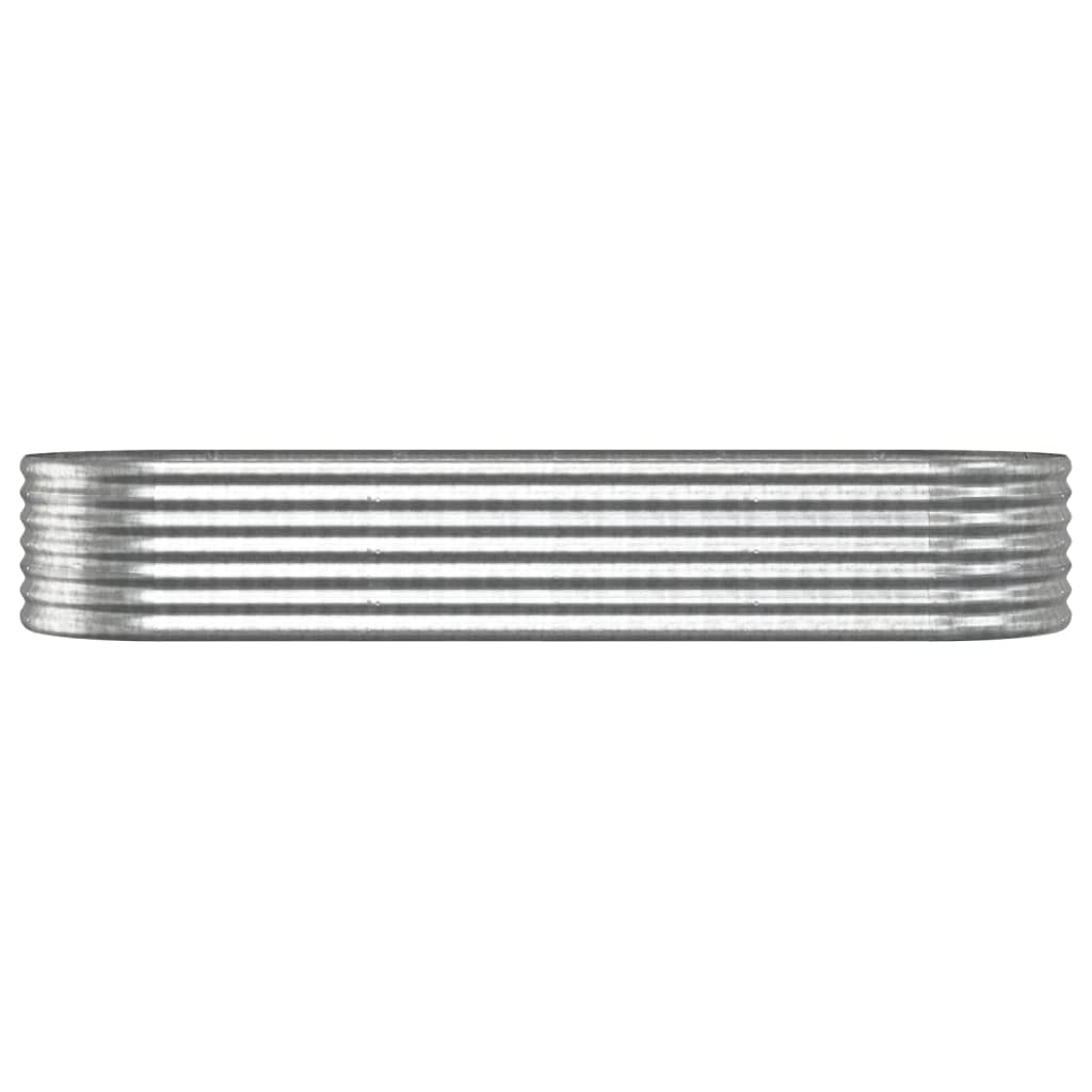 Høybed galvanisert stål 224x80x36 cm sølv