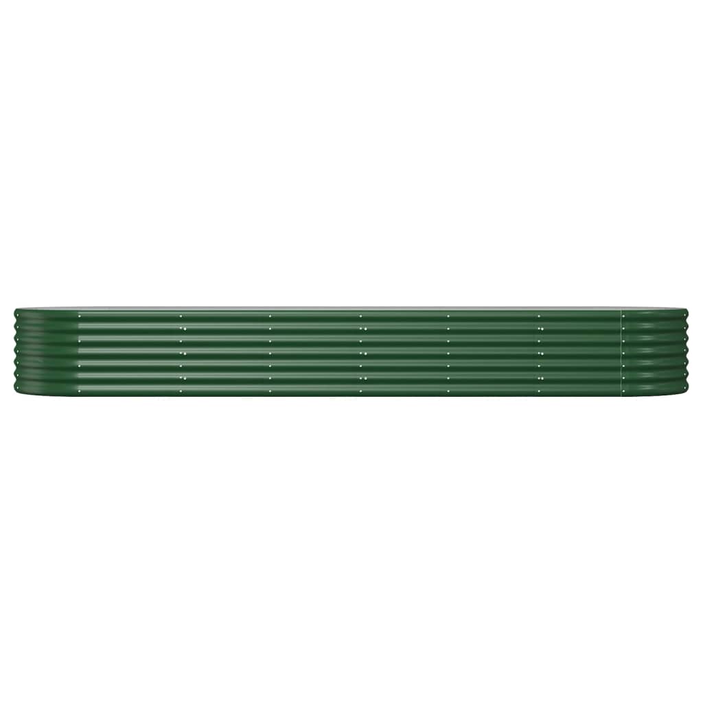 Høybed pulverlakkert stål 296x80x36 cm grønn