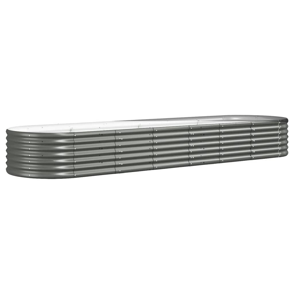 Høybed pulverlakkert stål 296x80x36 cm grå