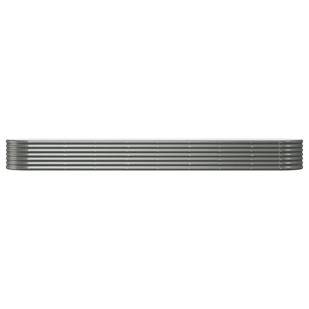 Høybed pulverlakkert stål 368x80x36cm grå