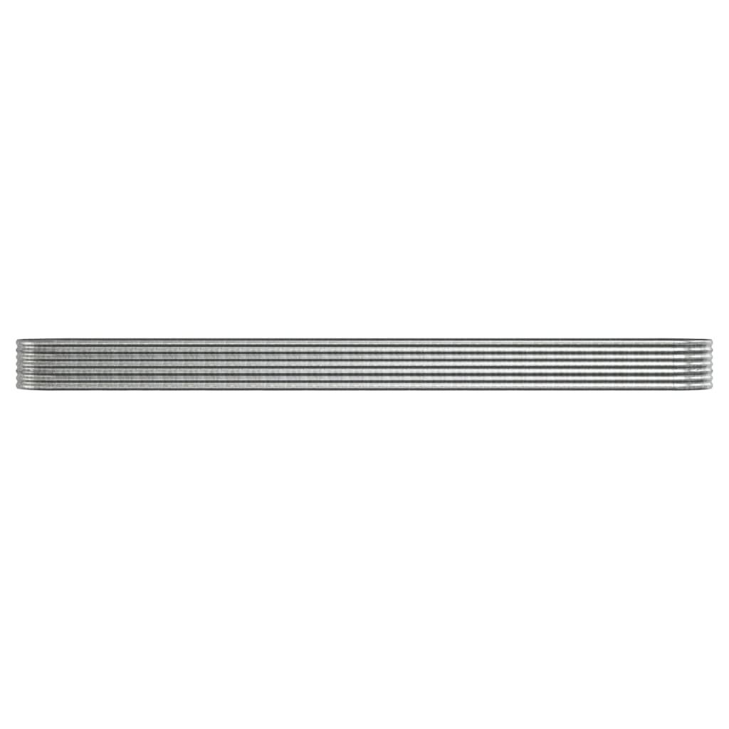 Høybed pulverlakkert stål 512x80x36 cm sølv
