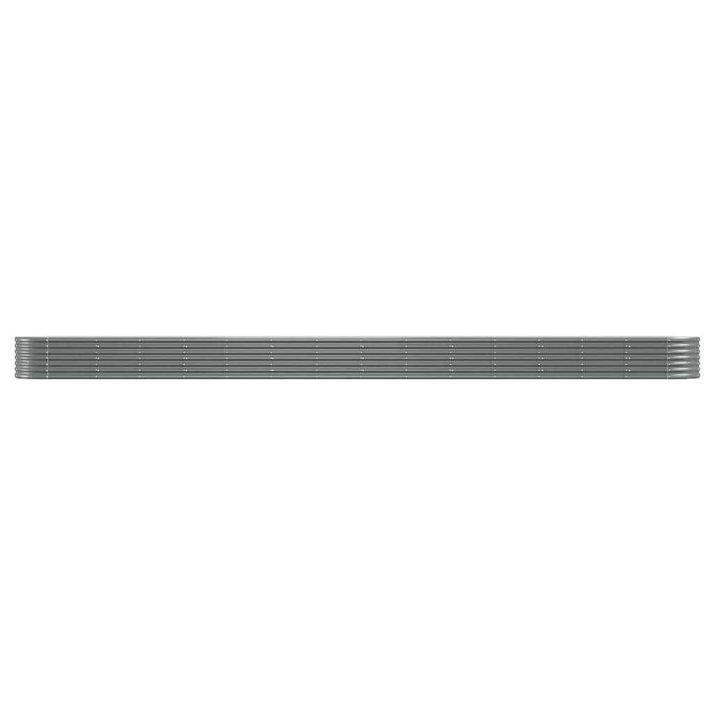 Høybed pulverlakkert stål 620x80x36 cm grå