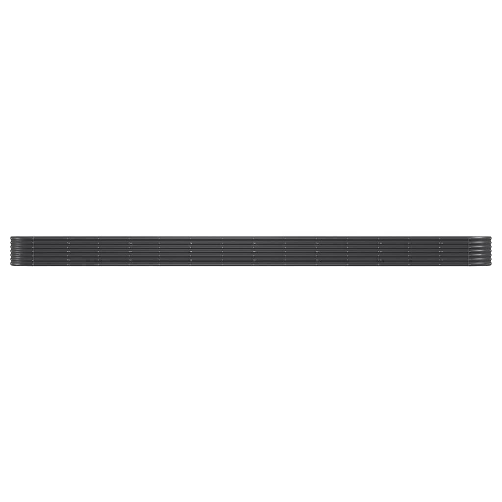Høybed pulverlakkert stål 620x80x36 cm antrasitt