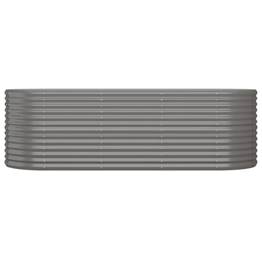 Høybed pulverlakkert stål 224x80x68 cm grå