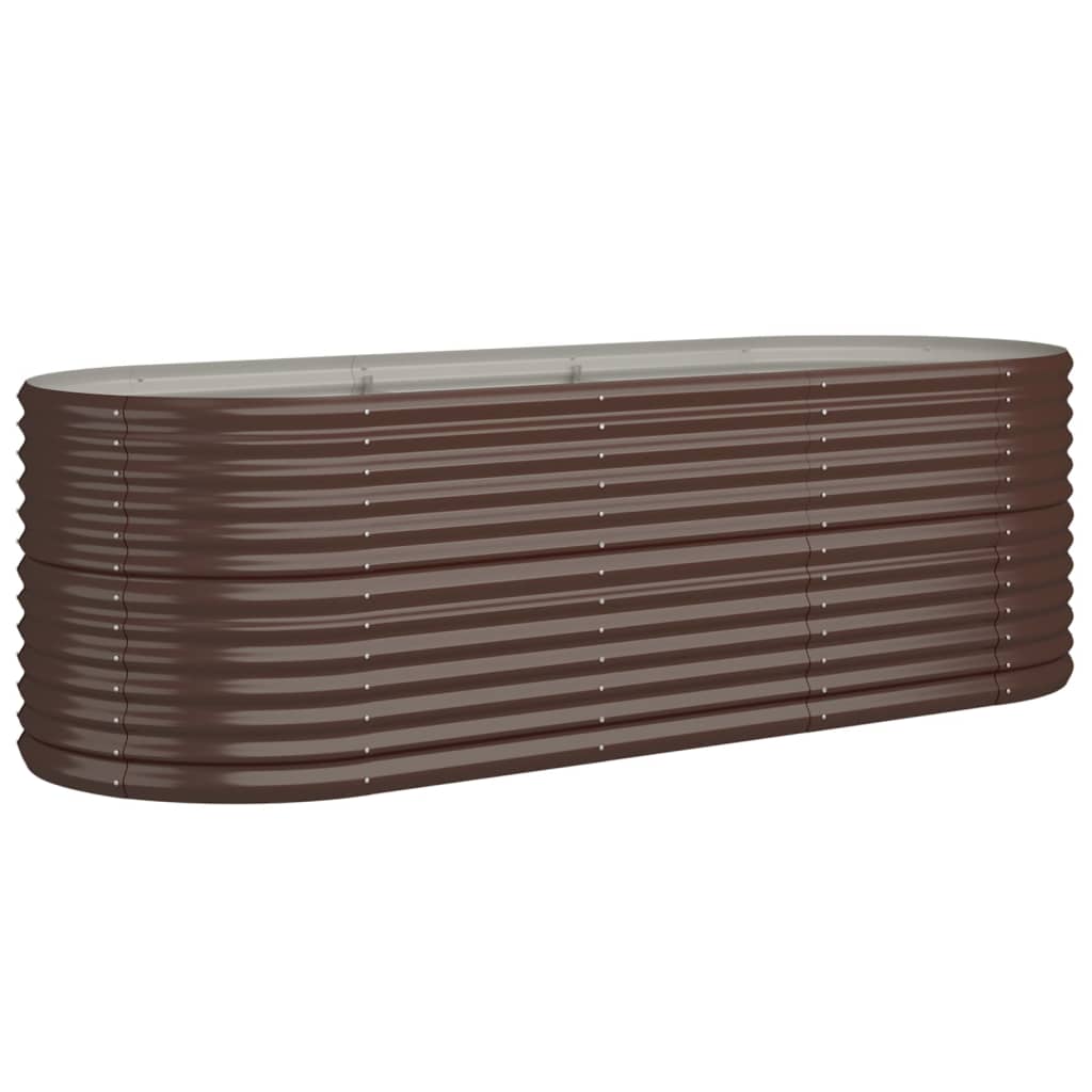 Høybed pulverlakkert stål 224x80x68 cm brun