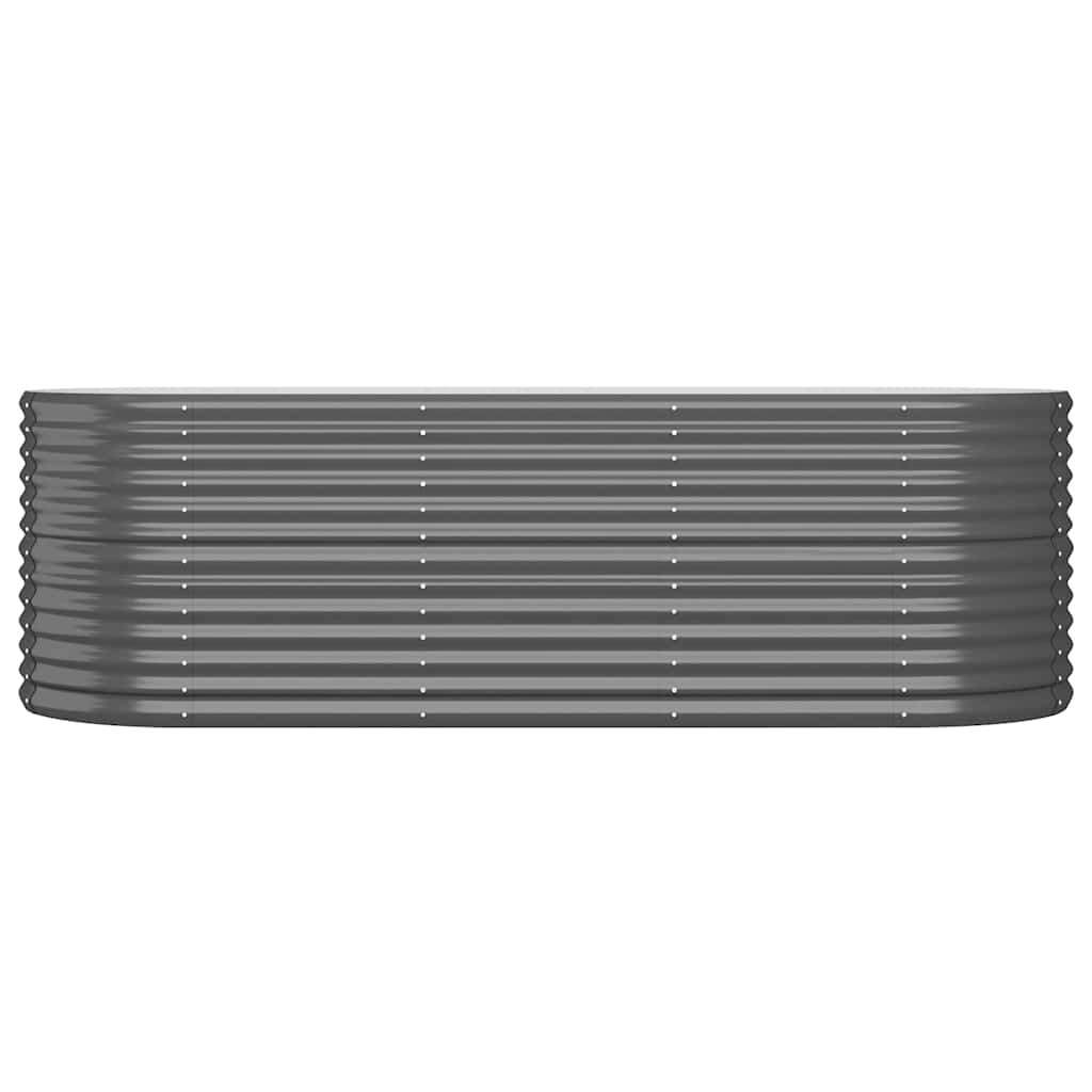 Høybed pulverlakkert stål 224x80x68 cm antrasitt