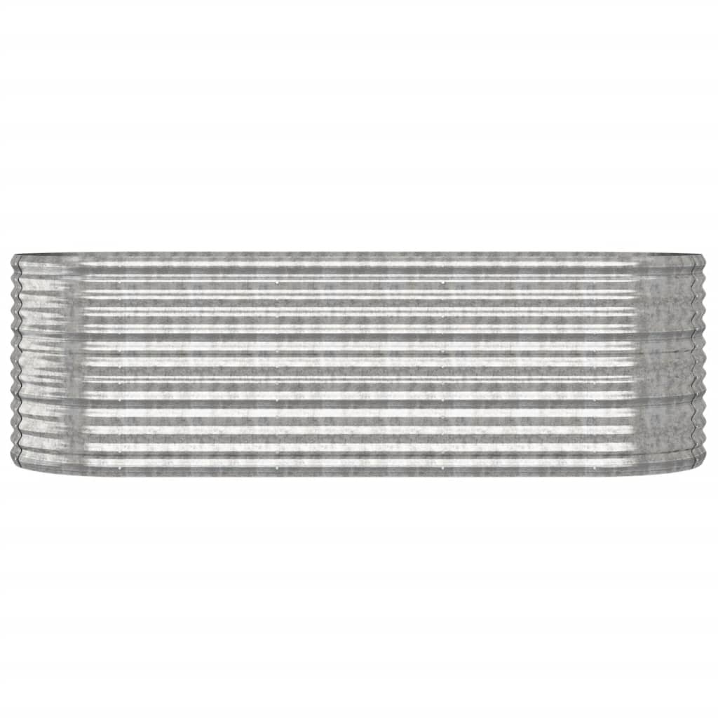 Høybed pulverlakkert stål 224x80x68 cm sølv