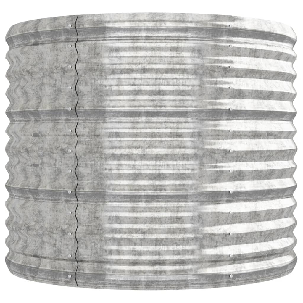 Høybed pulverlakkert stål 224x80x68 cm sølv
