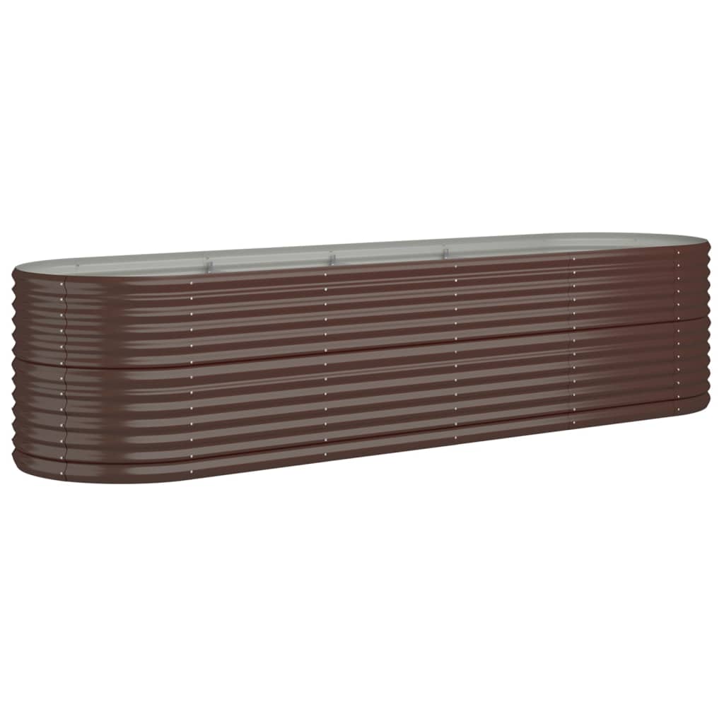 Høybed pulverlakkert stål 296x80x68 cm brun