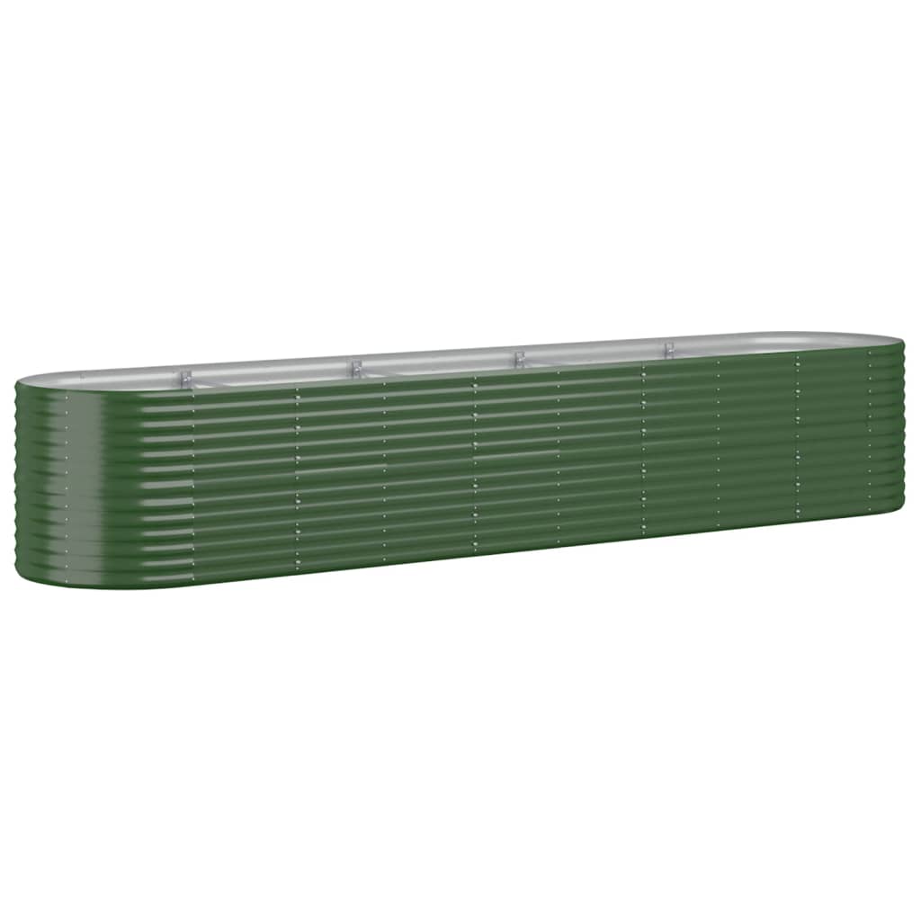 Høybed pulverlakkert stål 368x80x68 cm grønn