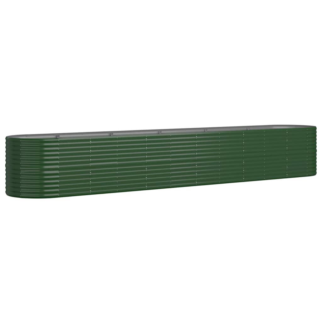 Høybed pulverlakkert stål 440x80x68 cm grønn