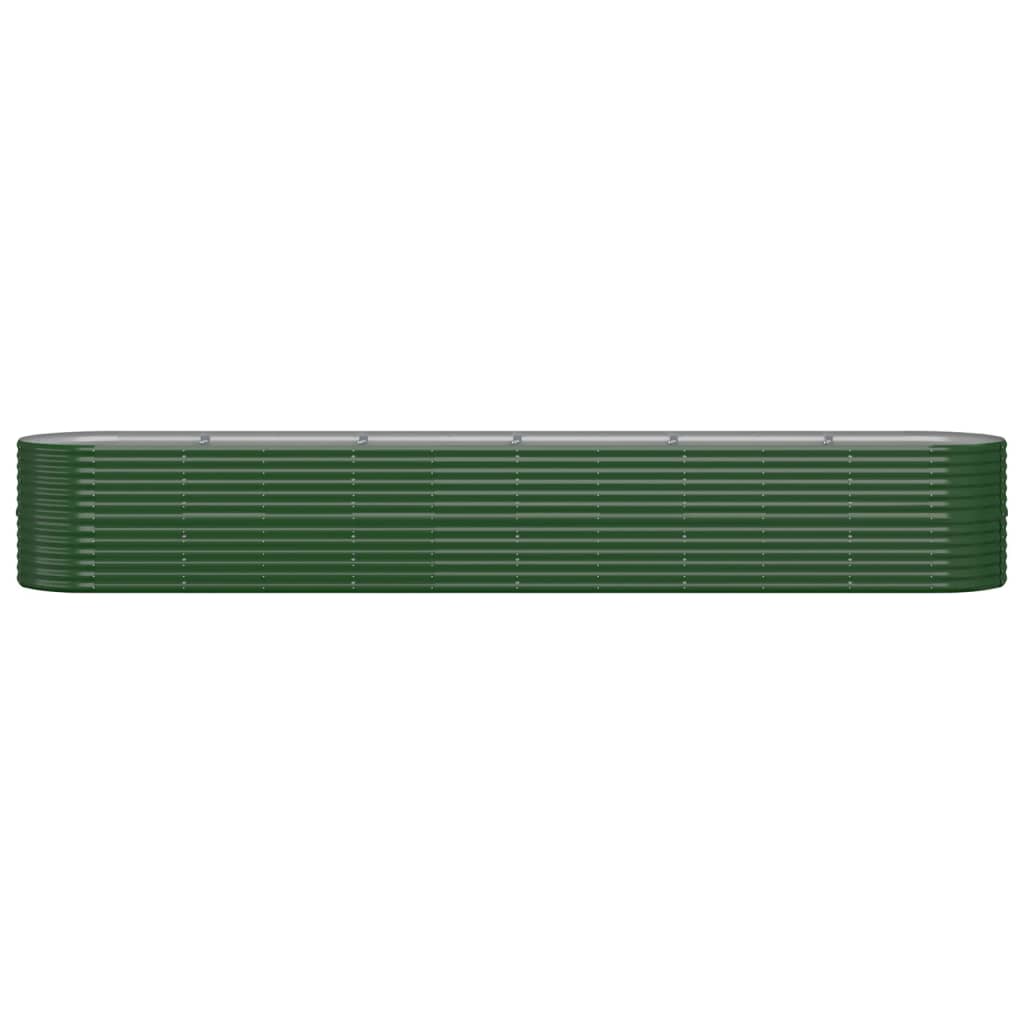 Høybed pulverlakkert stål 440x80x68 cm grønn