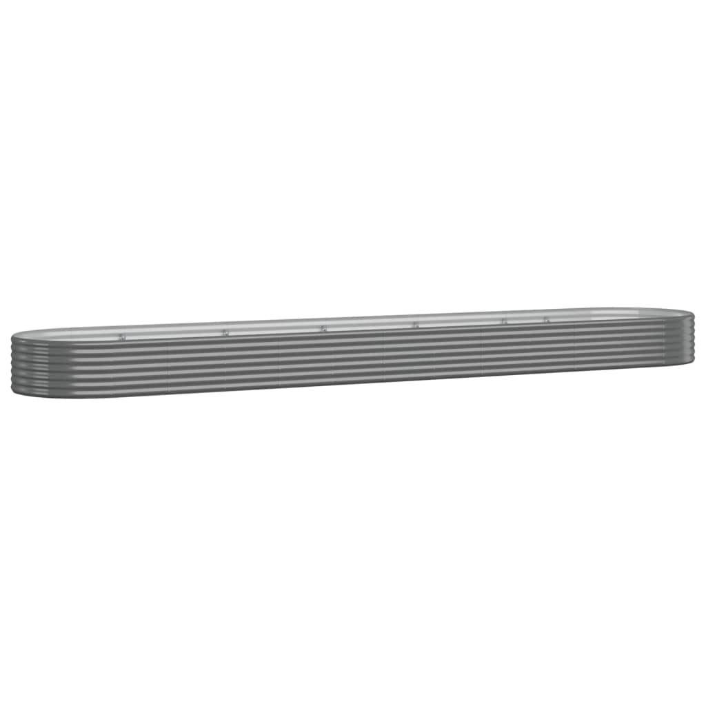 Høybed pulverlakkert stål 507x100x36 cm grå