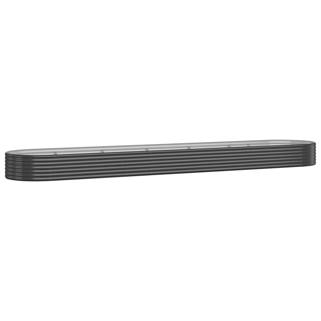 Høybed pulverlakkert stål 507x100x36 cm antrasitt