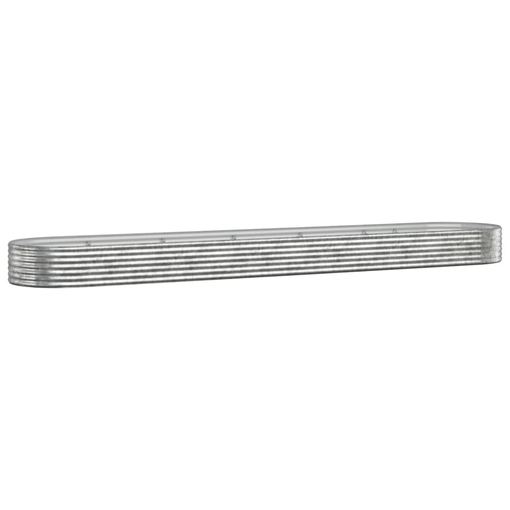 Høybed pulverlakkert stål 507x100x36 cm sølv
