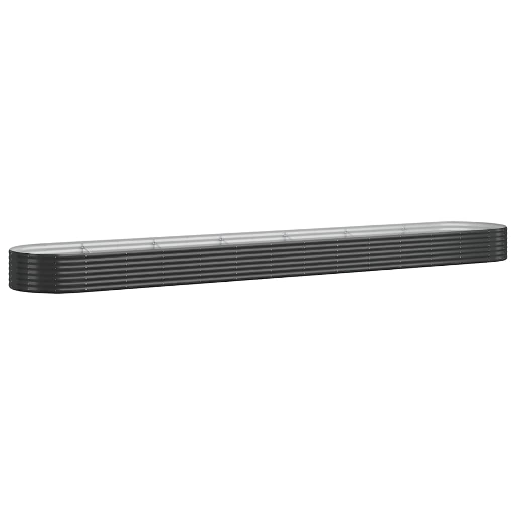 Høybed pulverlakkert stål 544x100x36 cm antrasitt