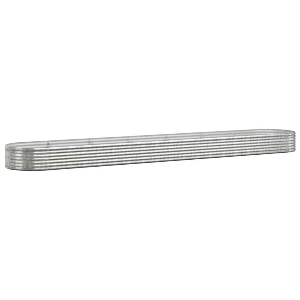 Høybed pulverlakkert stål 544x100x36 cm sølv