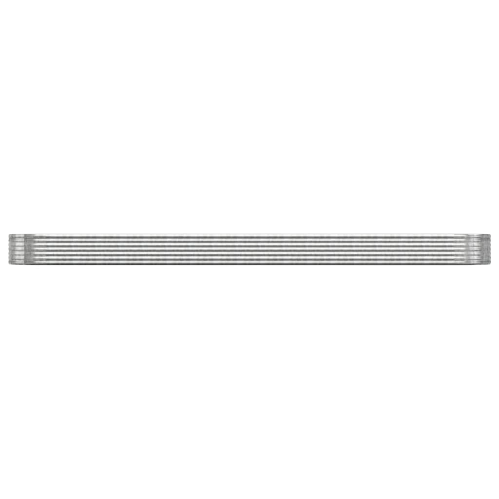 Høybed pulverlakkert stål 544x100x36 cm sølv