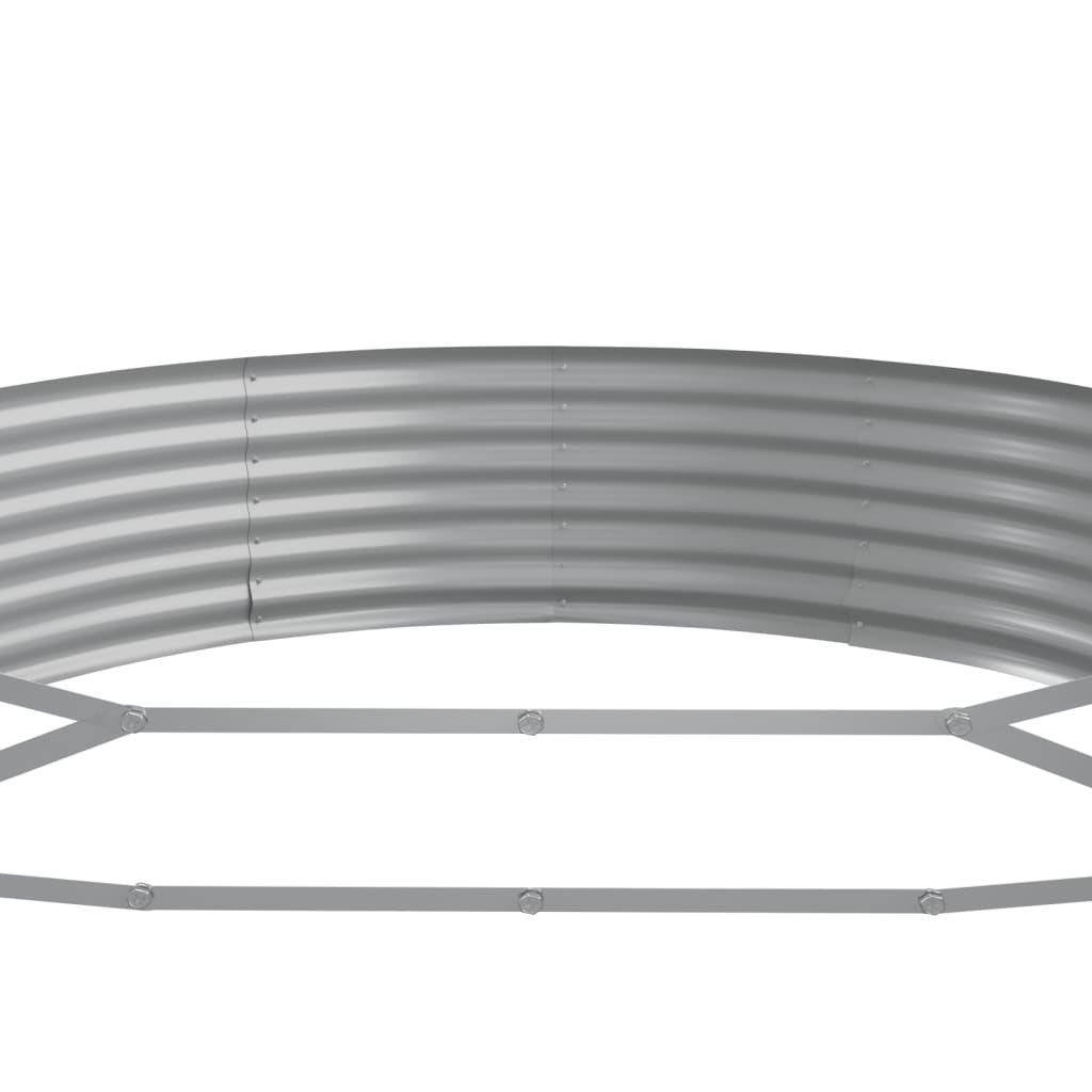 Høybed galvanisert stål 373x140x36 cm grå