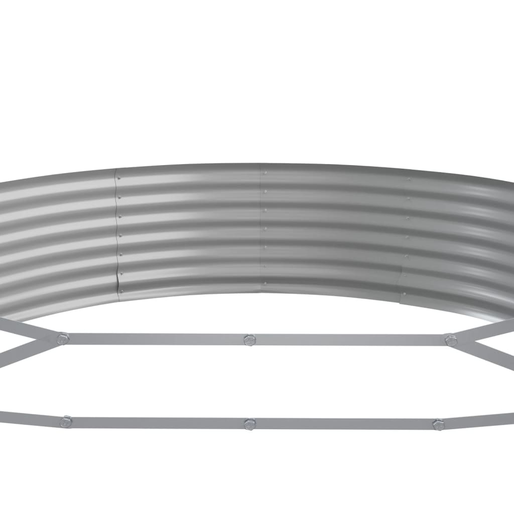 Høybed pulverlakkert stål 373x140x36 cm sølv