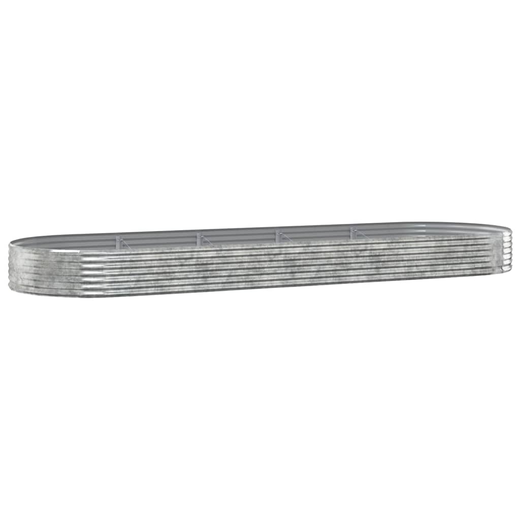 Høybed pulverlakkert stål 450x140x36 cm sølv