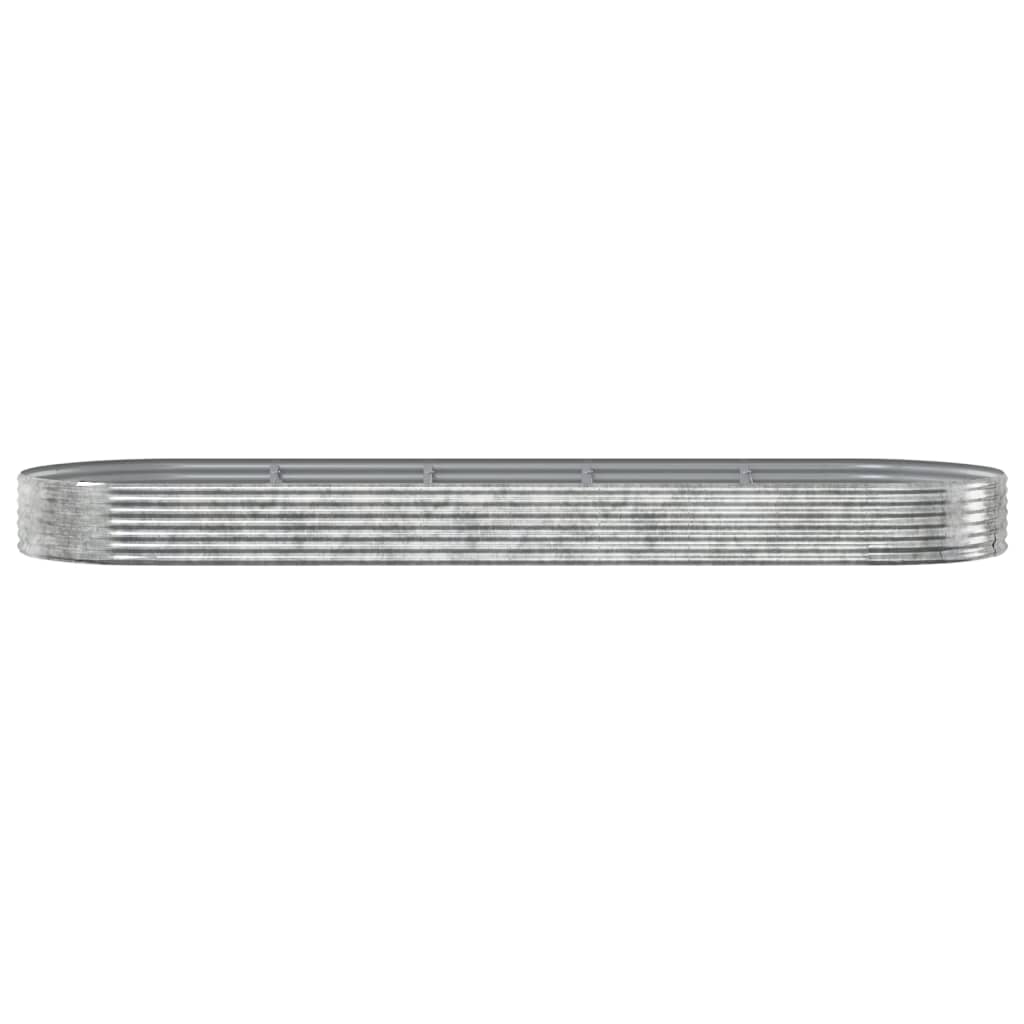 Høybed pulverlakkert stål 450x140x36 cm sølv