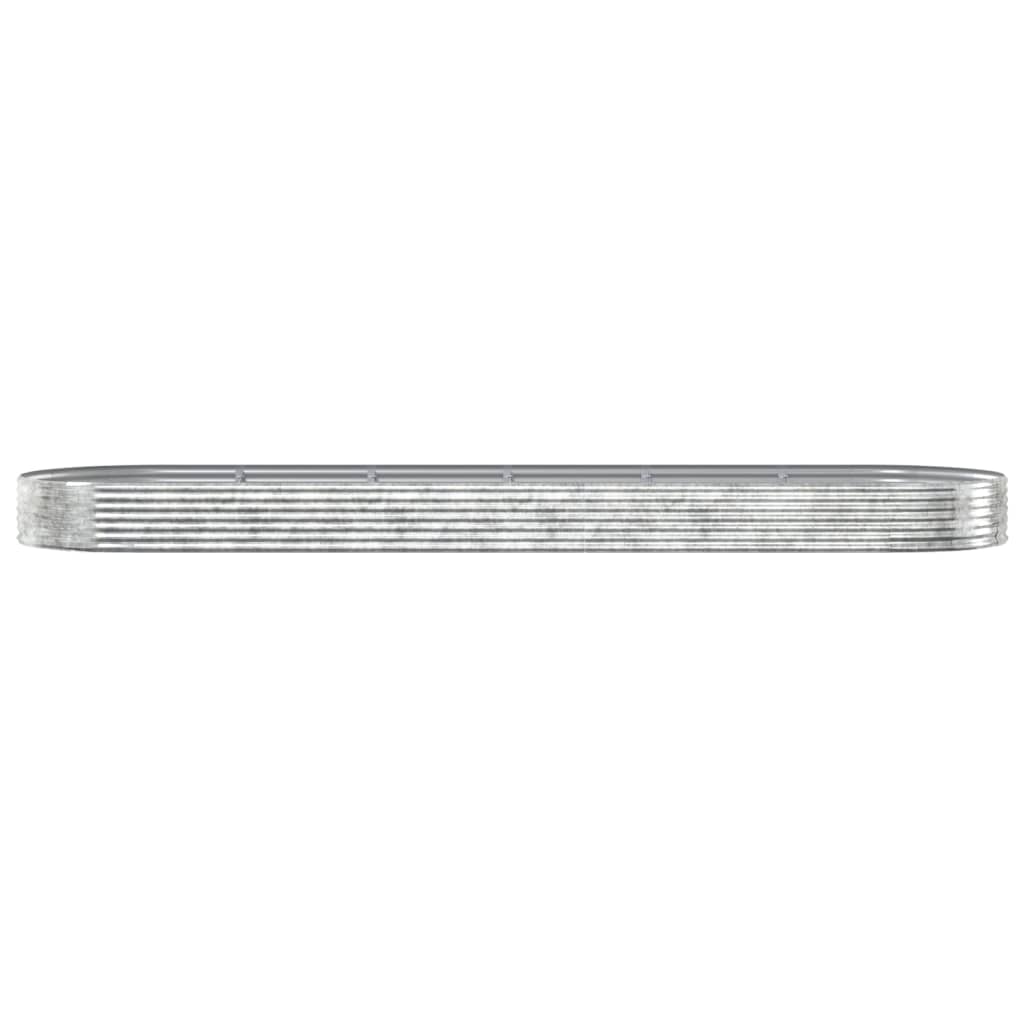 Høybed pulverlakkert stål 523x140x36cm sølv