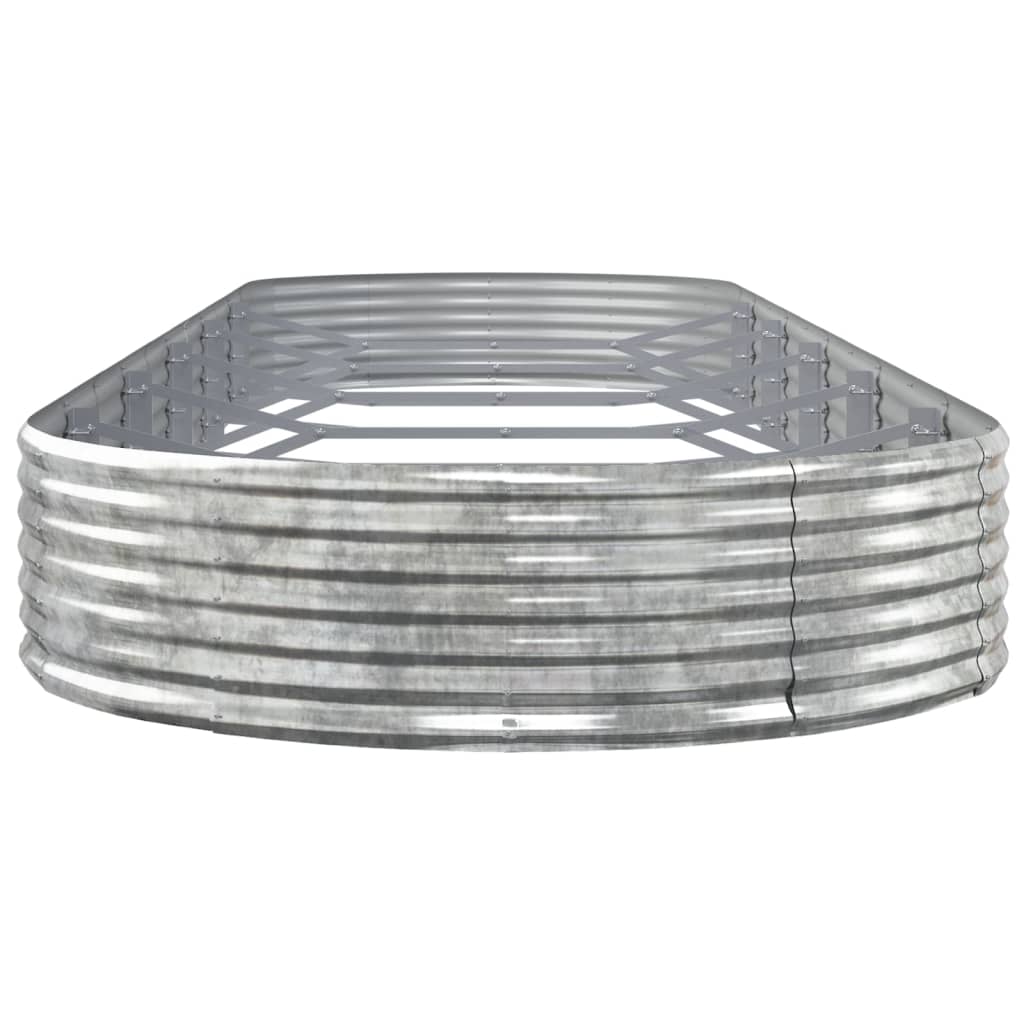 Høybed pulverlakkert stål 523x140x36cm sølv