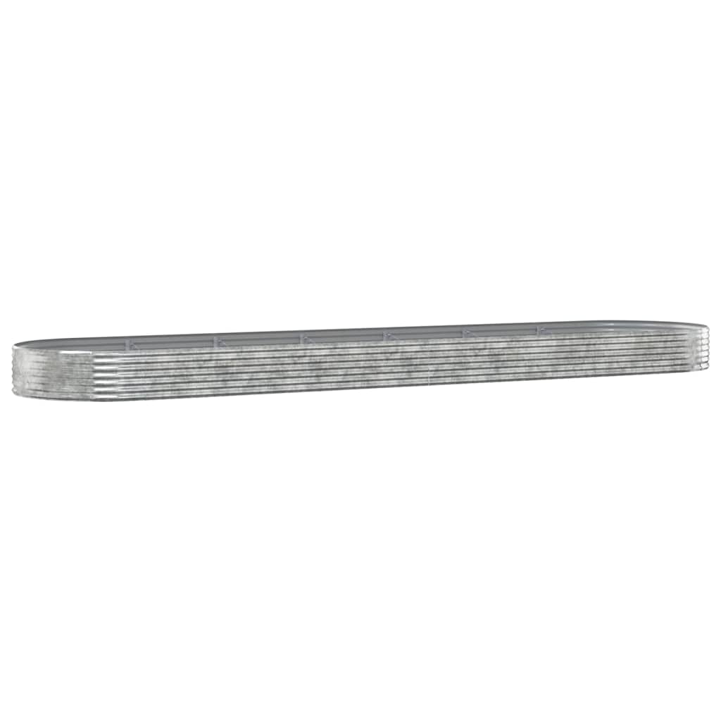 Høybed pulverlakkert stål 600x140x36 cm sølv