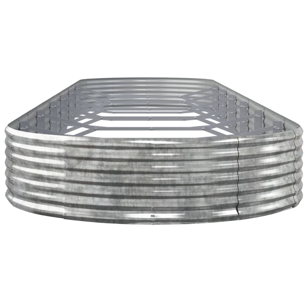 Høybed pulverlakkert stål 600x140x36 cm sølv