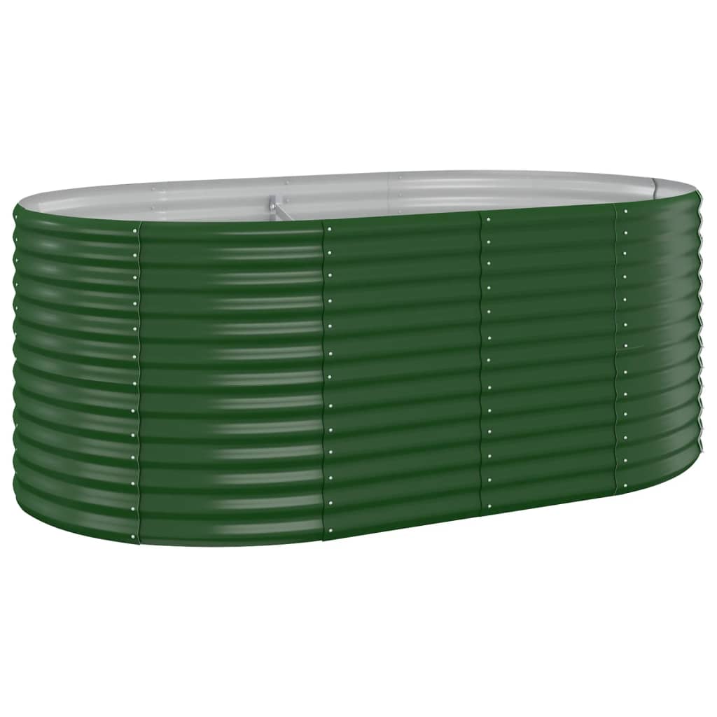 Høybed pulverlakkert stål 175x100x68 cm grønn