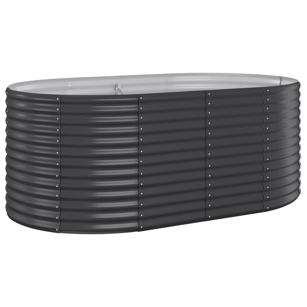 Høybed pulverlakkert stål 175x100x68 cm antrasitt