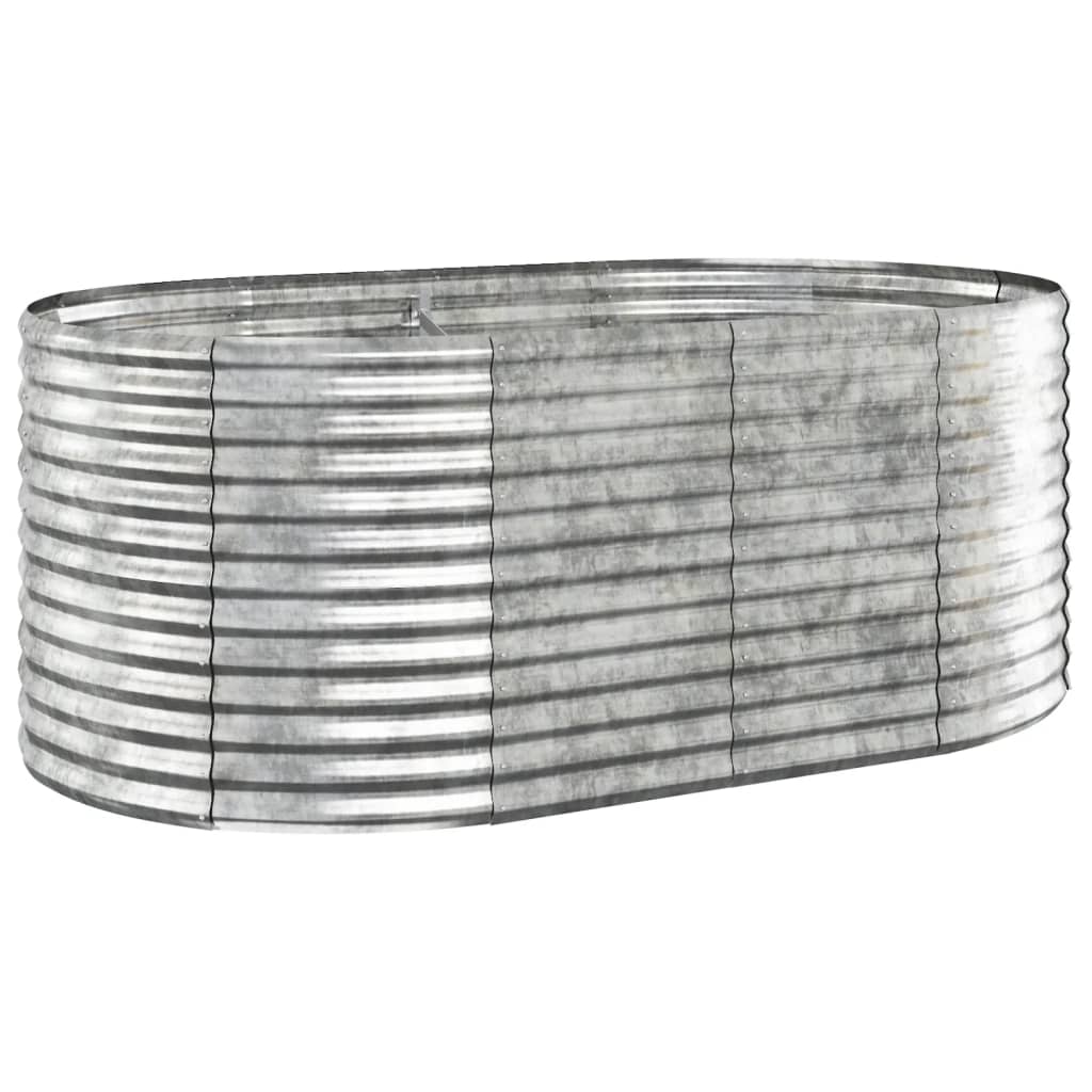 Høybed galvanisert stål 175x100x68 cm sølv