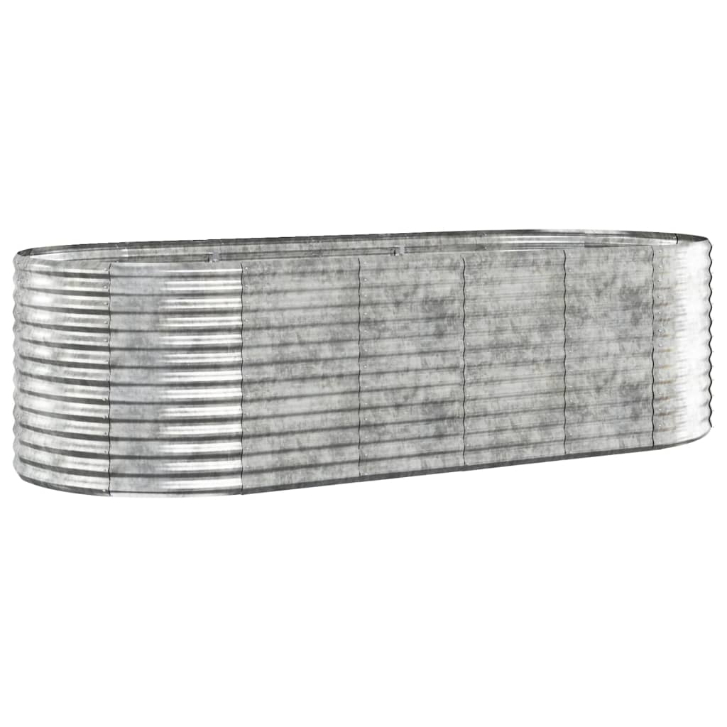 Høybed galvanisert stål 249x100x68 cm sølv