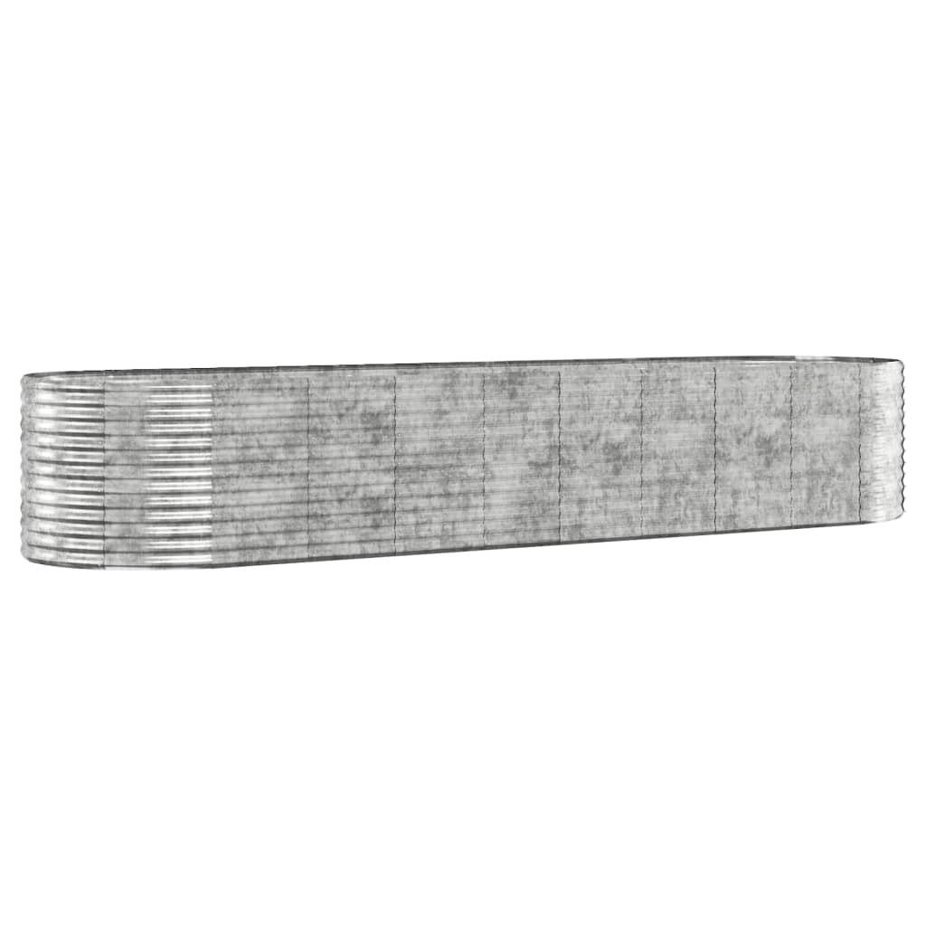 Høybed galvanisert stål 396x100x68 cm sølv