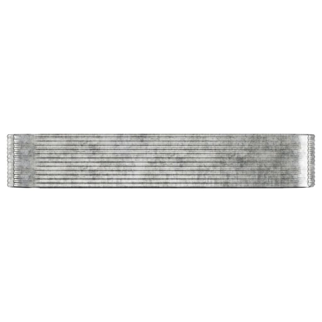 Høybed galvanisert stål 396x100x68 cm sølv