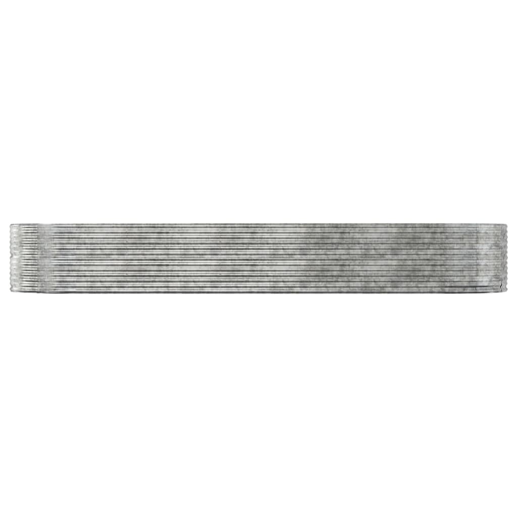 Høybed sølv 447x140x68 cm pulverlakkert stål