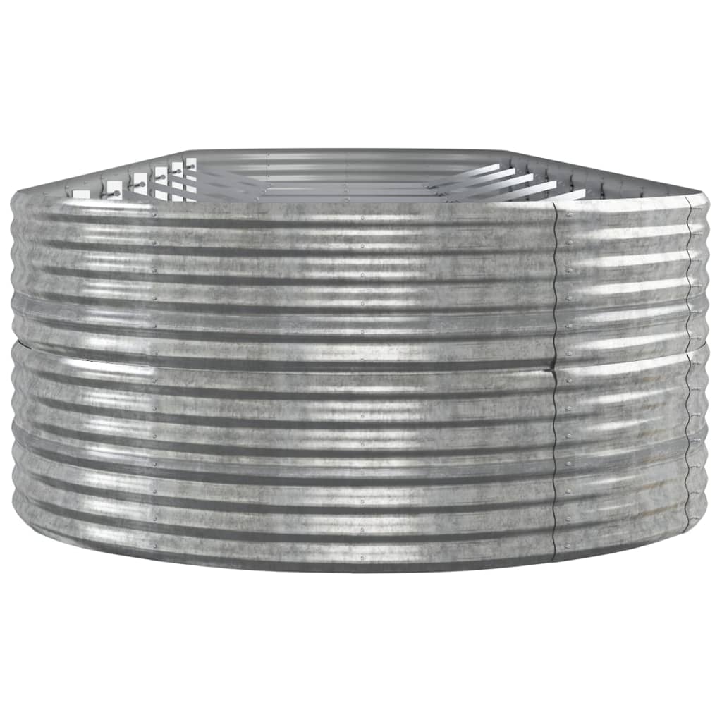 Høybed pulverlakkert stål 584x140x68 cm sølv