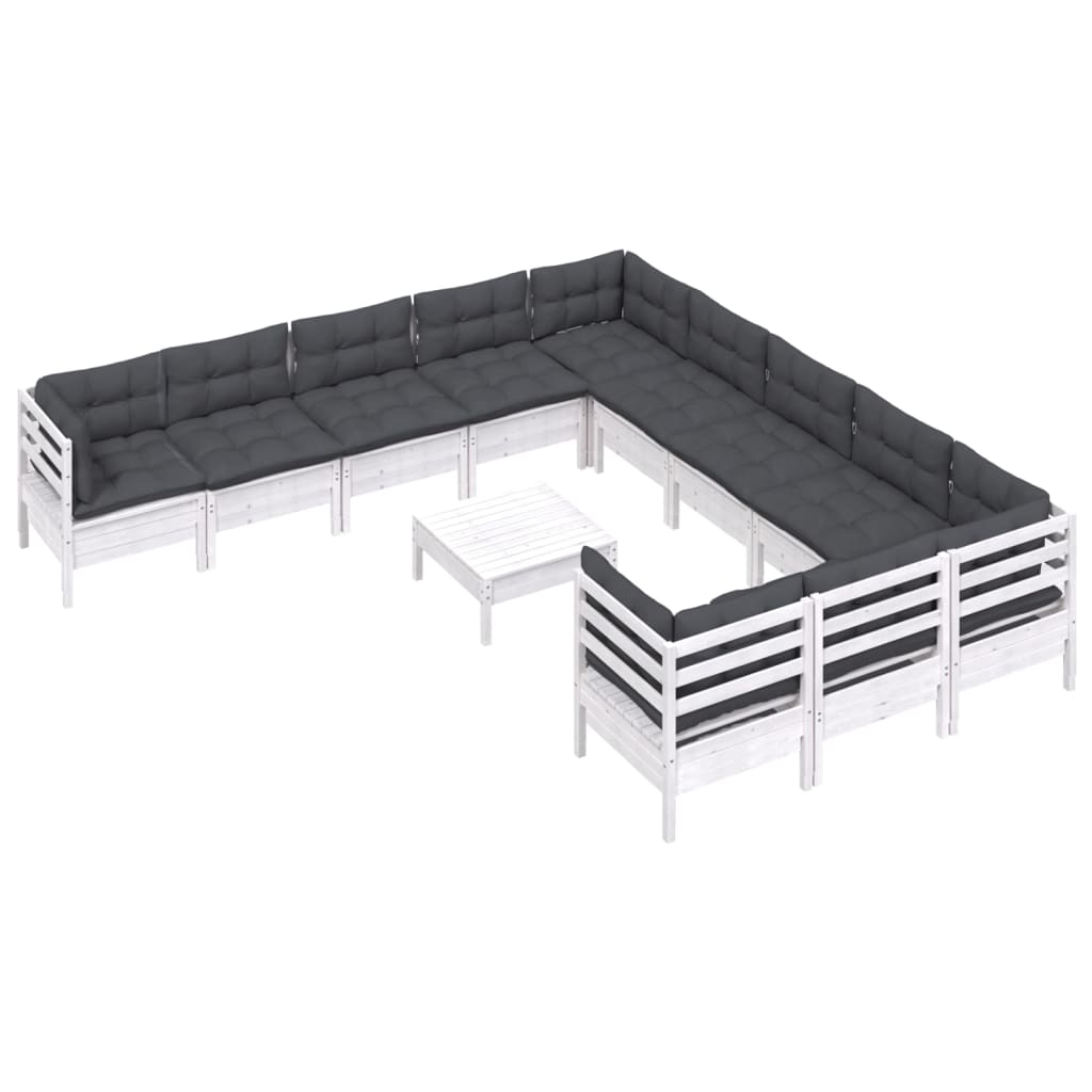 Hagesofagruppe med puter 12 deler heltre furu