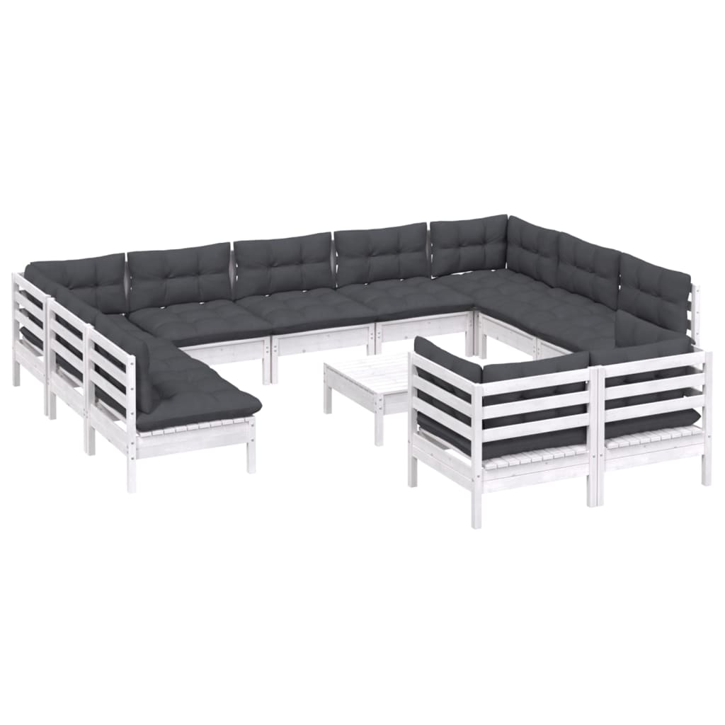 Hagesofagruppe med puter 12 deler heltre furu