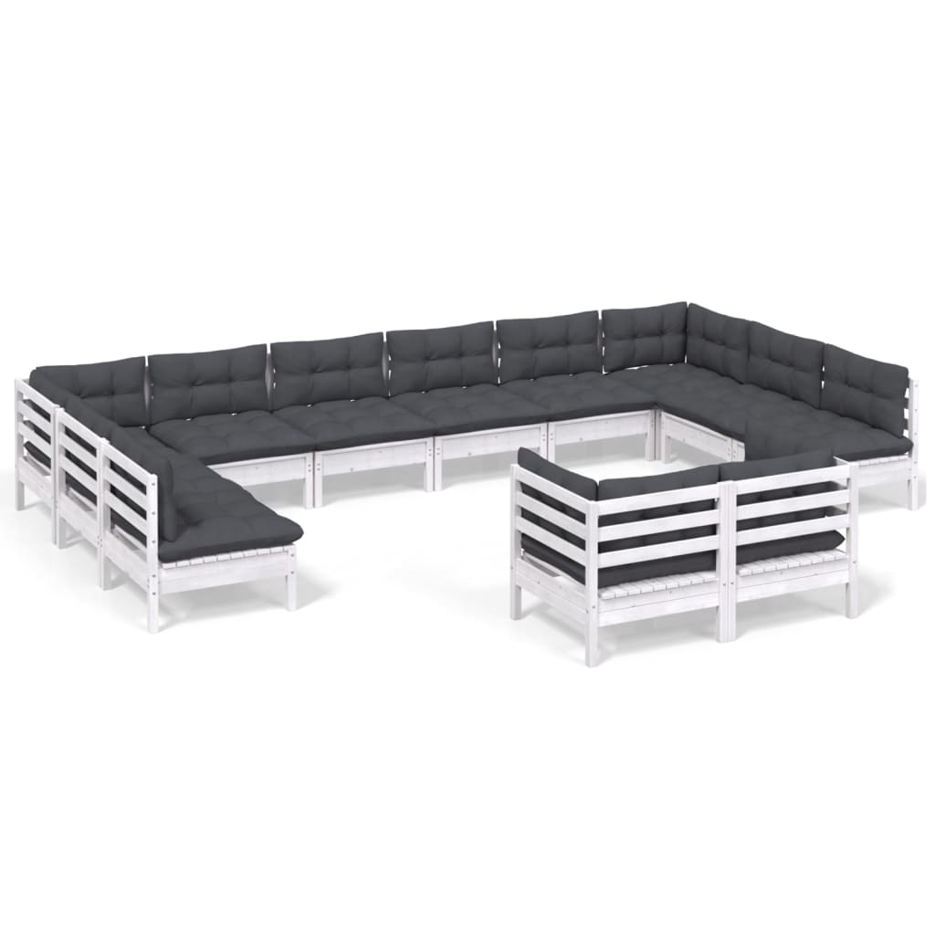 Hagesofagruppe med puter 12 deler heltre furu