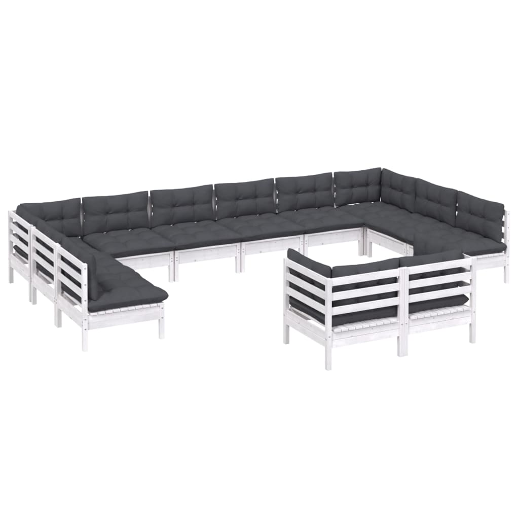 Hagesofagruppe med puter 12 deler heltre furu