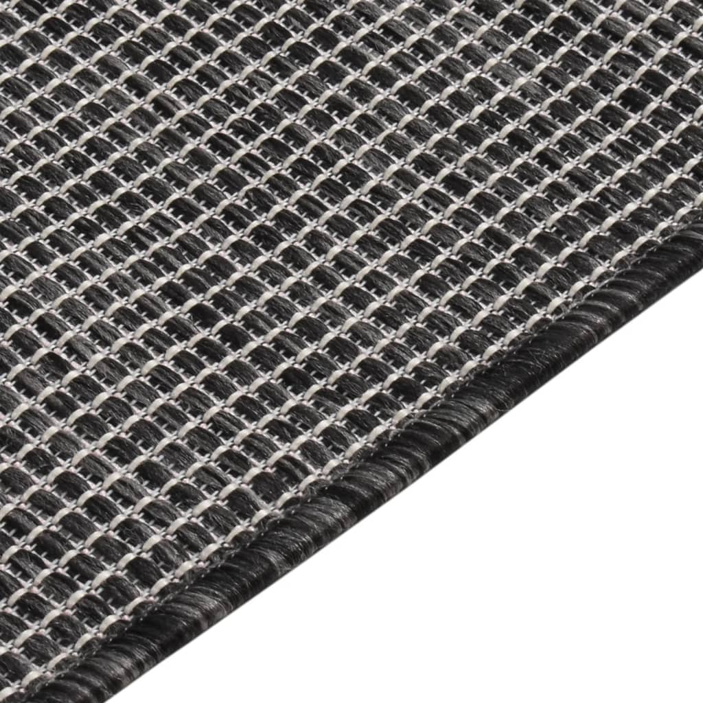 Utendørs flatvevd teppe 80x250 cm grå
