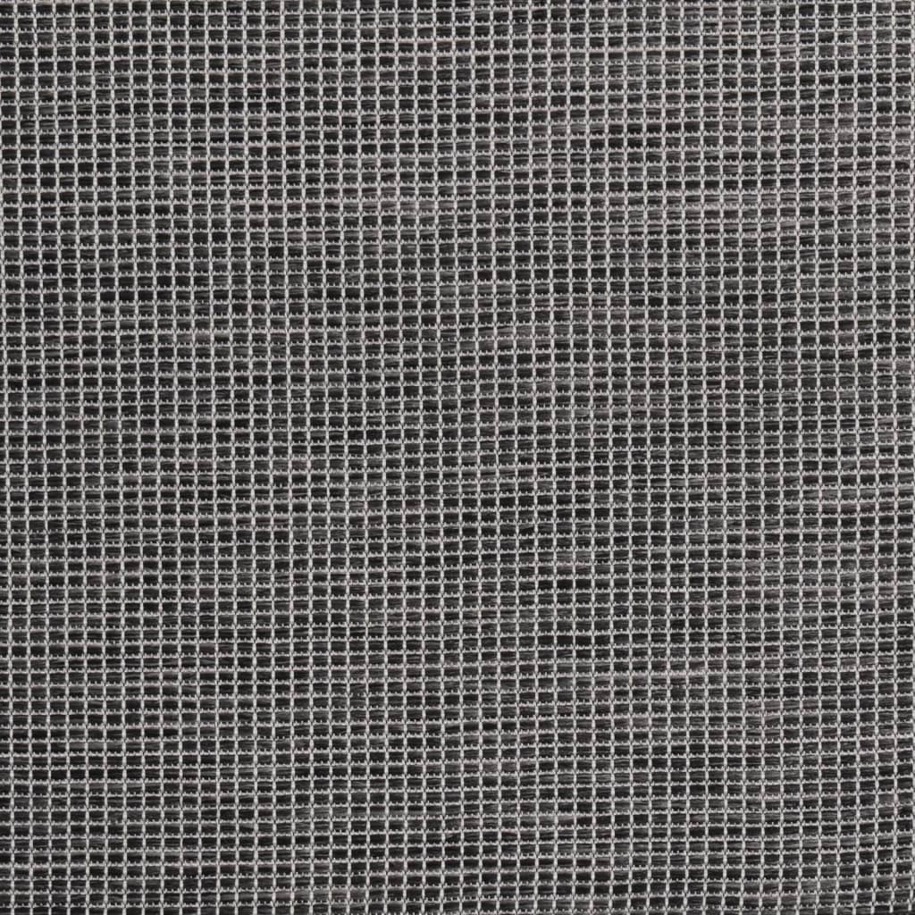 Utendørs flatvevd teppe 80x250 cm grå