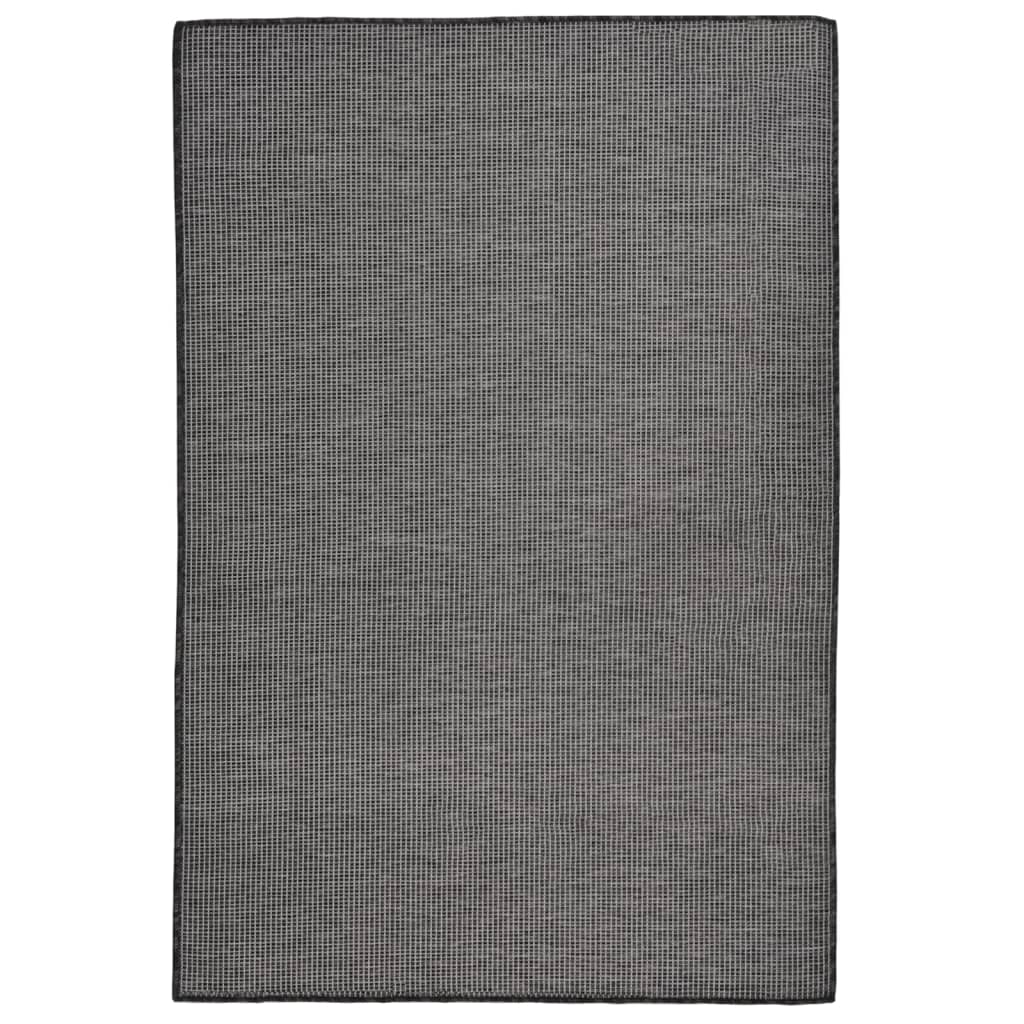 Utendørs flatvevd teppe 120x170 cm grå