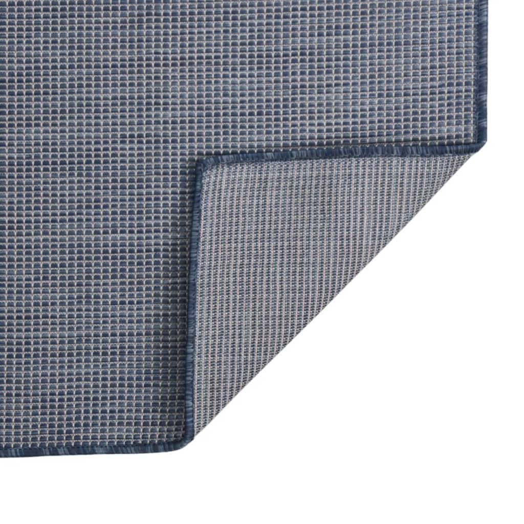 Utendørs flatvevd teppe 120x170 cm blå