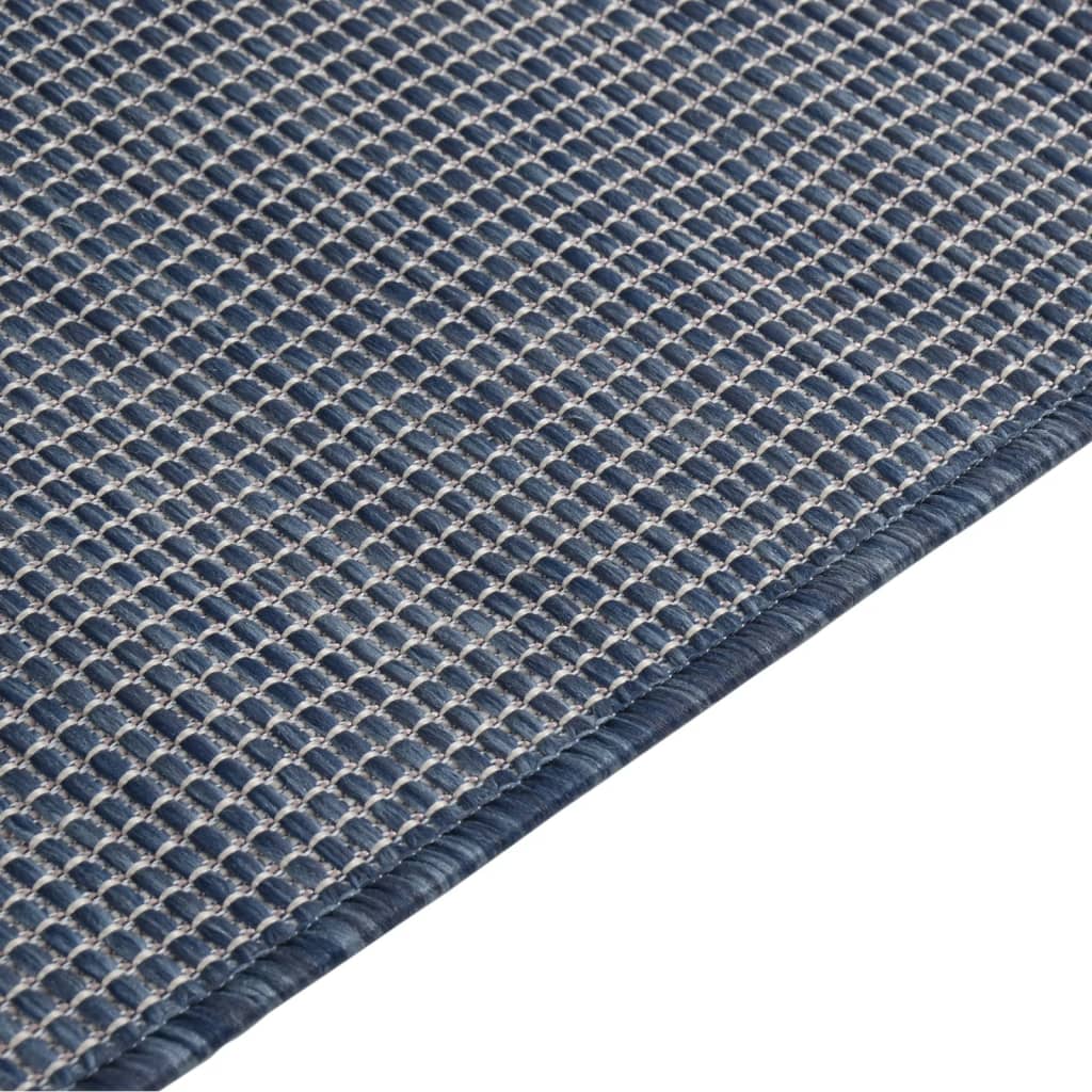 Utendørs flatvevd teppe 120x170 cm blå