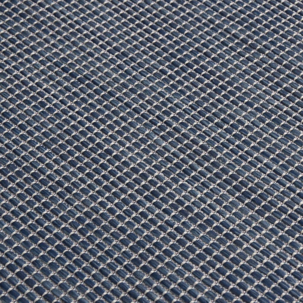 Utendørs flatvevd teppe 120x170 cm blå