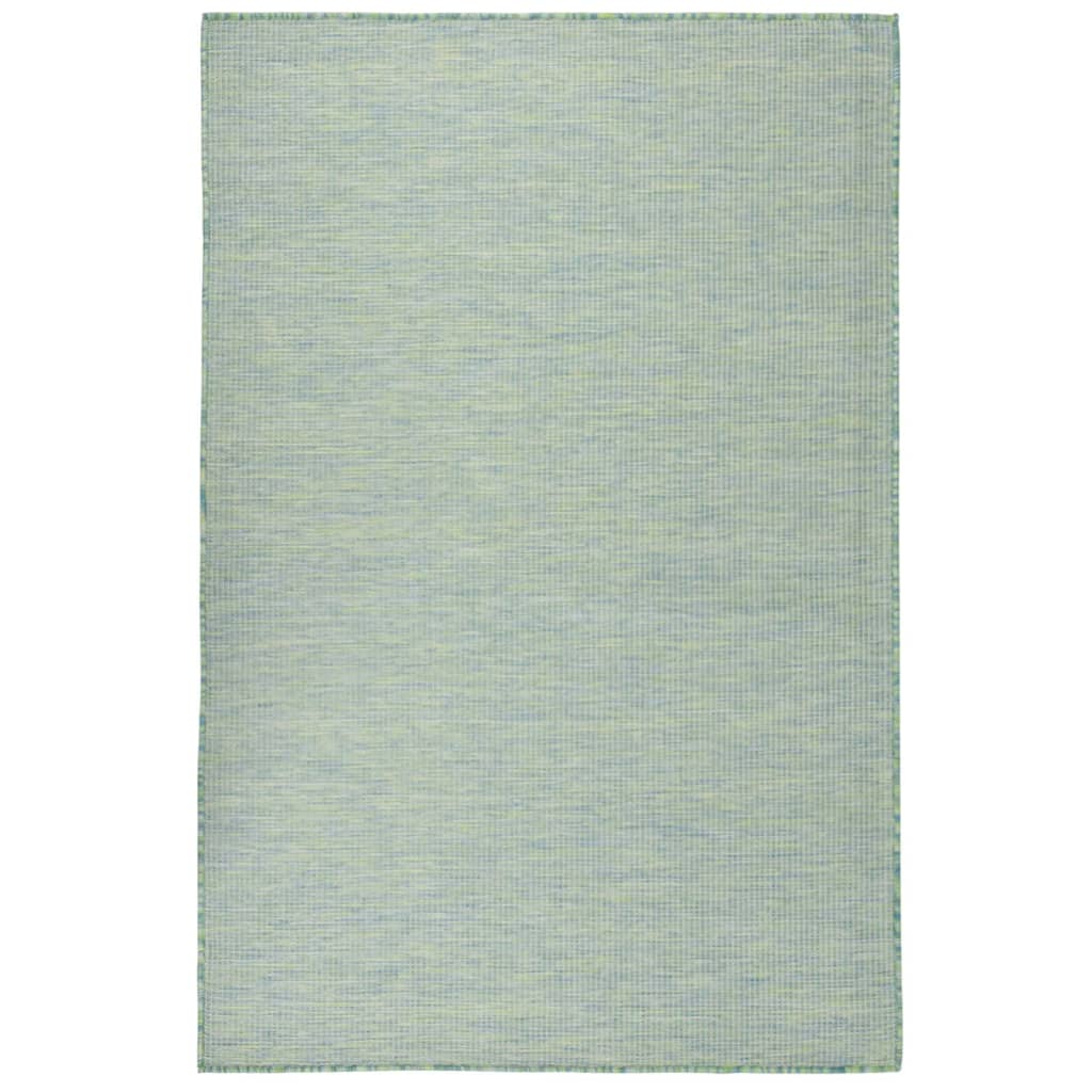 Utendørs flatvevd teppe 120x170 cm turkis